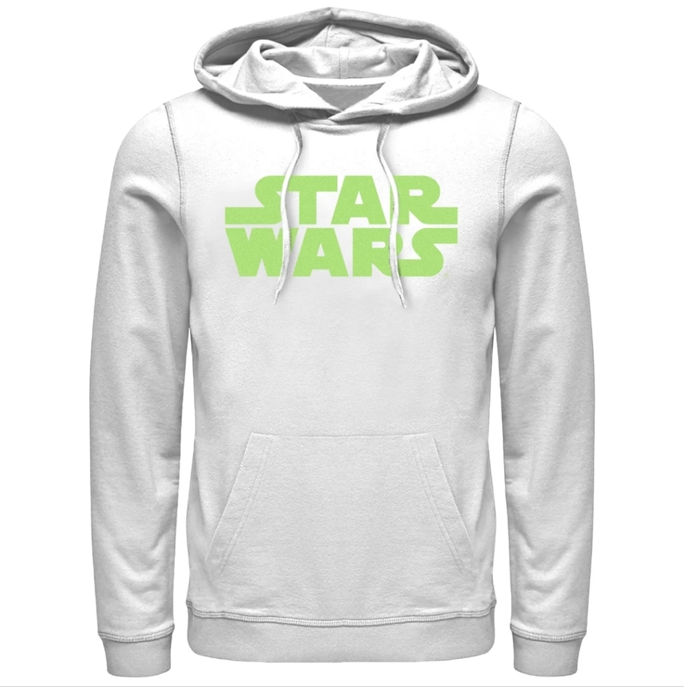 Men's Star Wars: The Empire Strikes Back Green Logo Poster Pull Over Hoodie LG